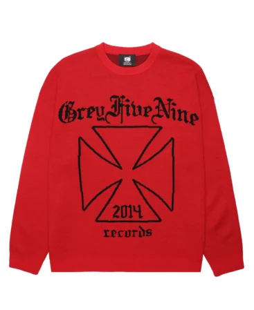 G59 2014 RECORDS KNITTED SWEATER RED